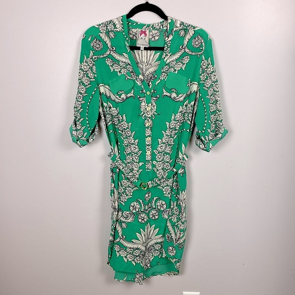 Yoanna Baraschi button front dress with roll tab sleeves - Picture 2 of 16